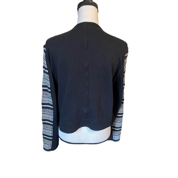 LOU & Grey Womens Large Pattern Play Moto Jacket Zip Front Black White C… - Picture 4 of 8